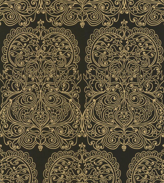 Alpana Wallpaper - Metallic Gold on Black - 69/2105 - Cole & Son - Premier Wallcovering