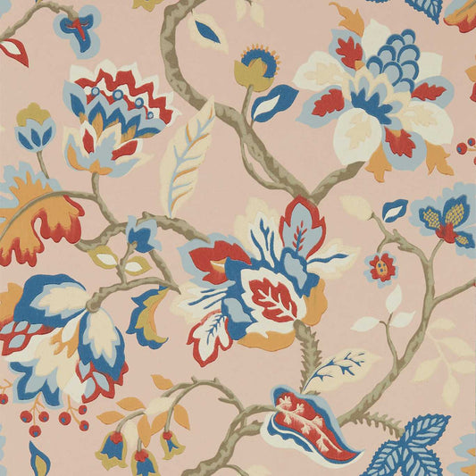Amanpuri Wallpaper - Salmon/Dove Blue - DOSW217043 - Sanderson