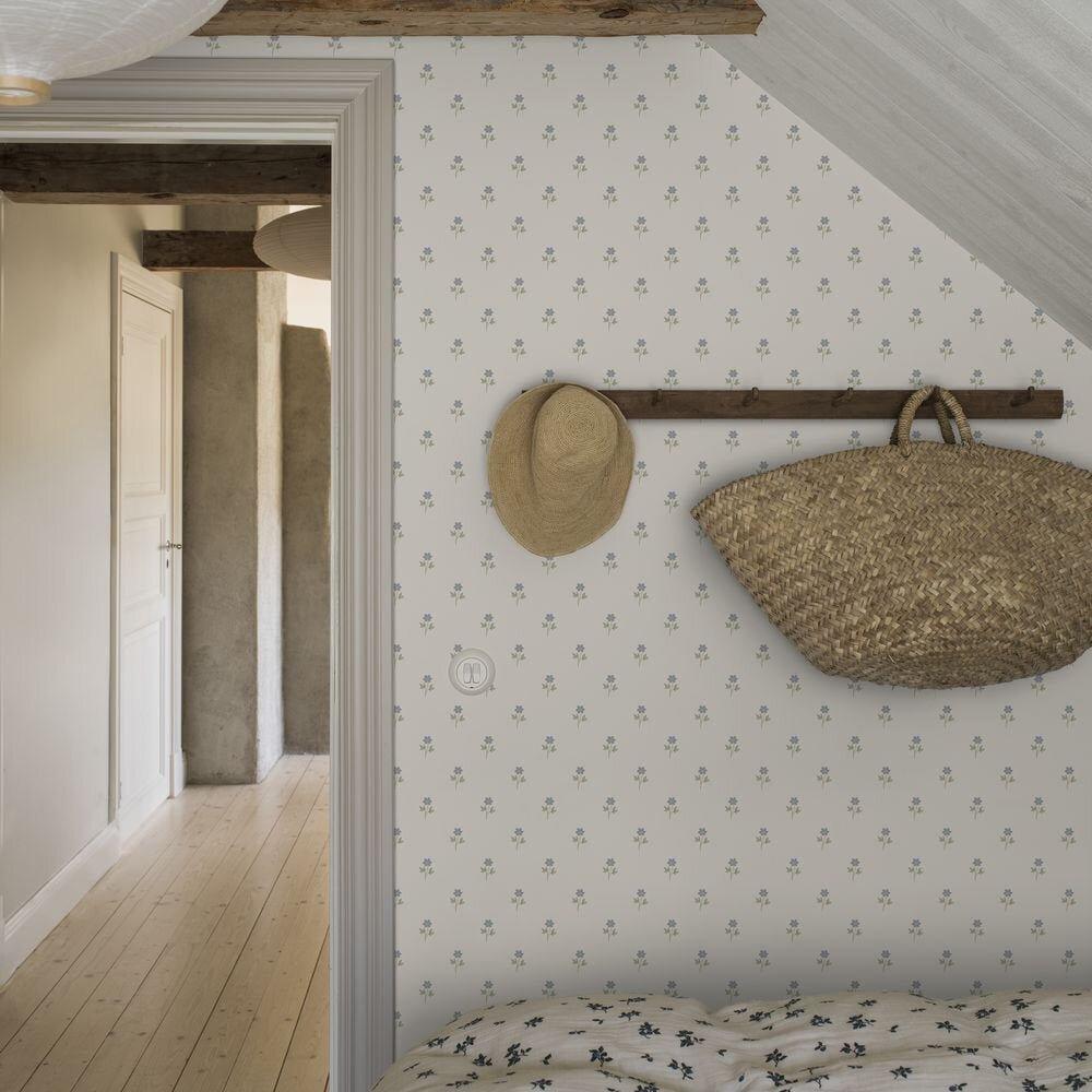 Anemone Wallpaper - Blue - Boråstapeter - 6974 - Premier Wallcovering