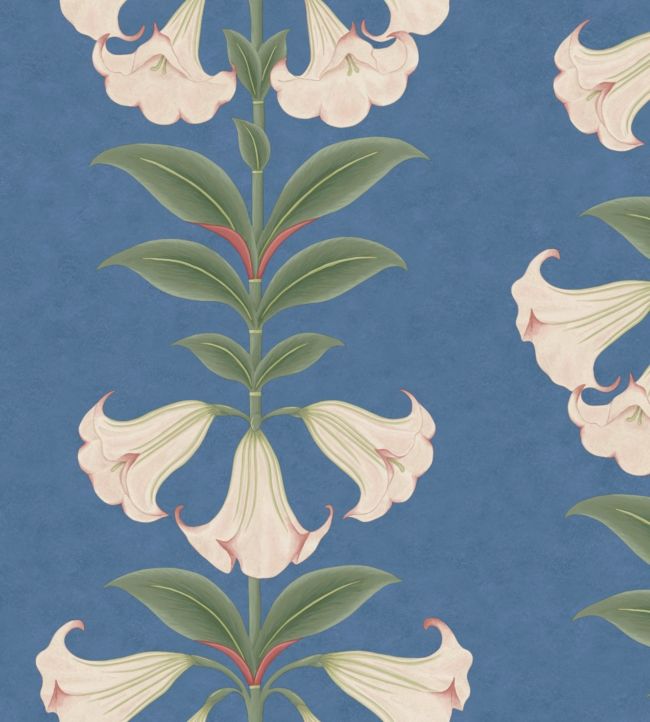 Angels Trumpet Wallpaper - Ballet Slipper & Sage on Cerulean Sky - 117/3008 - Cole & Son - Premier Wallcovering