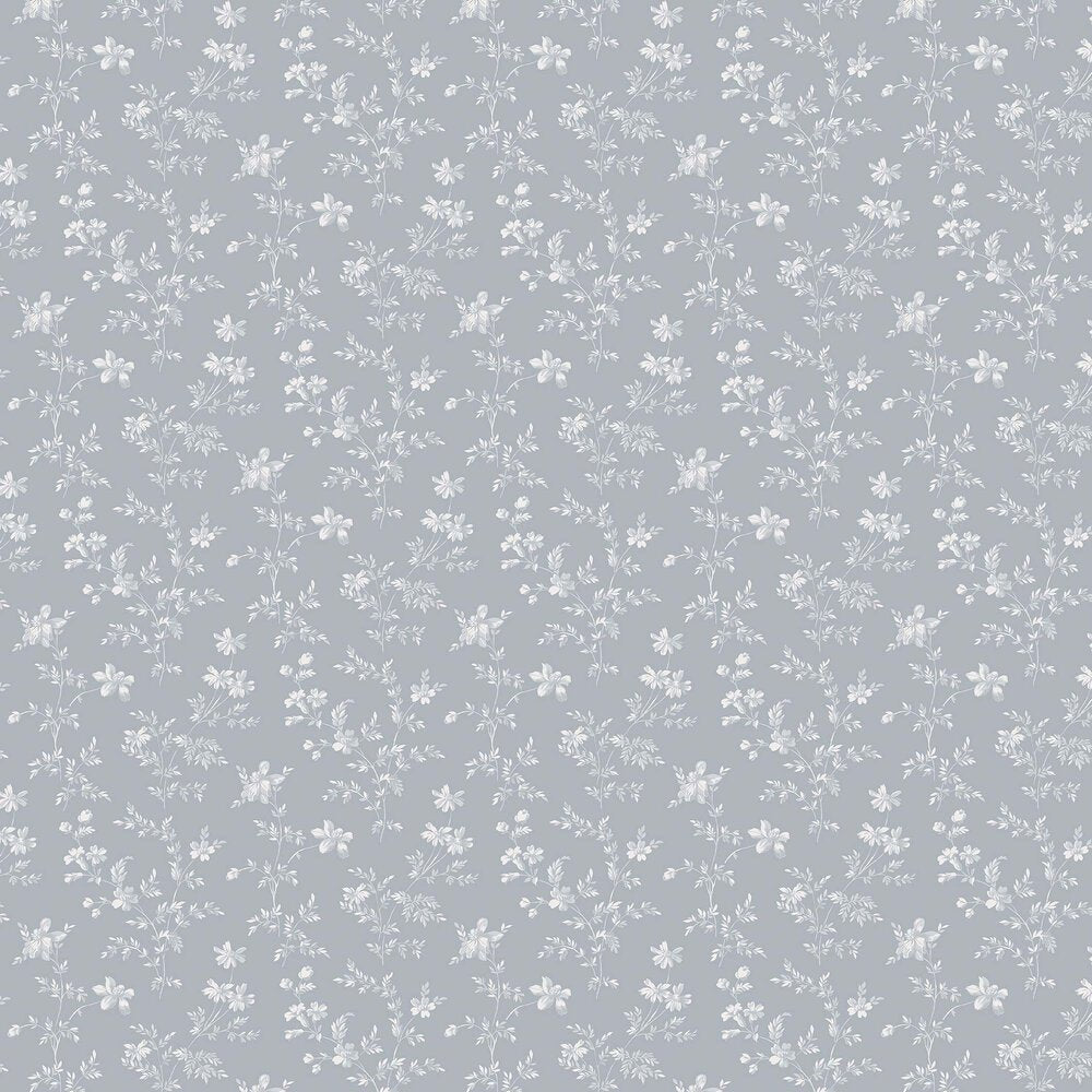 Angsblomma Wallpaper - Dove Blue - Boråstapeter - 3272 - Premier Wallcovering