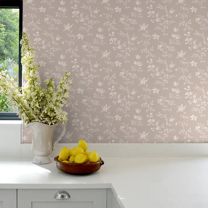 Angsblomma Wallpaper - Powder Pink - Boråstapeter - 3275 - Premier Wallcovering