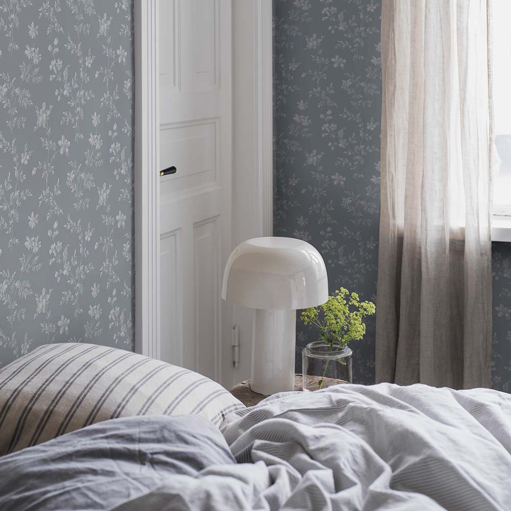 Angsblomma Wallpaper - Dove Blue - Boråstapeter - 3272 - Premier Wallcovering