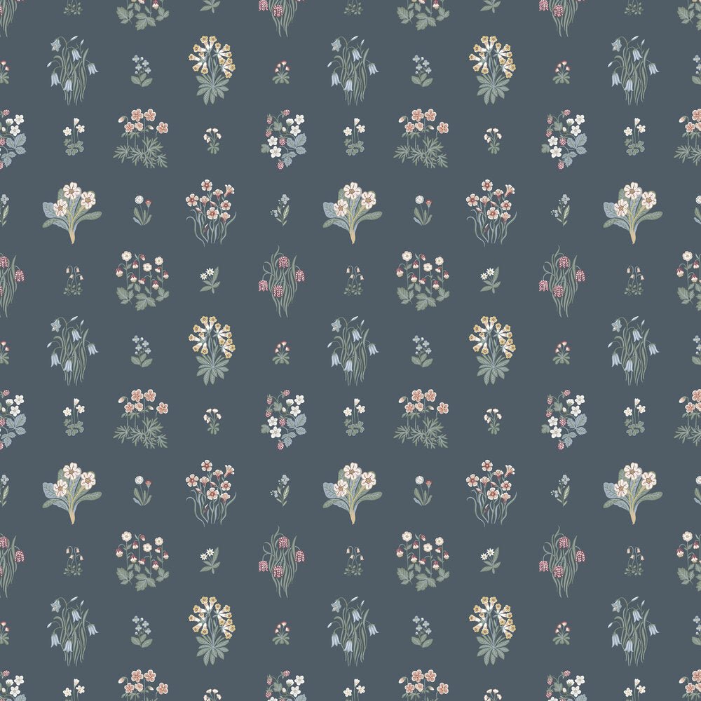 Angsflora Wallpaper - Navy - Boråstapeter - 6952 - Premier Wallcovering