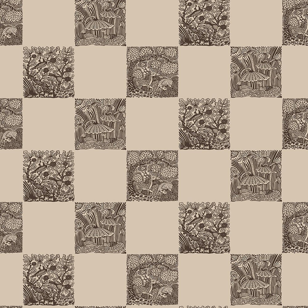 Animal Check Wallpaper - Chimney - Cromwell Stone - Josephine Munsey - ANI-023-027 - Premier Wallcovering