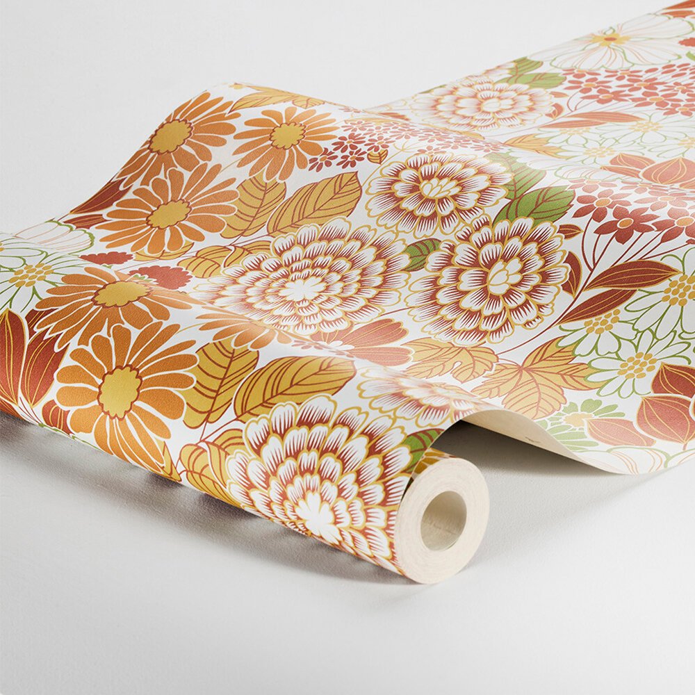 Anita Wallpaper - Orange - Boråstapeter - 2035 - Premier Wallcovering