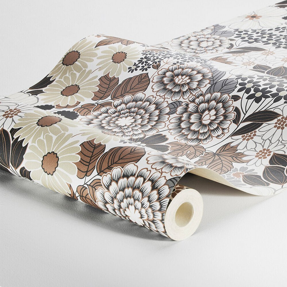 Anita Wallpaper - Brown/ Black - Boråstapeter - 2034 - Premier Wallcovering