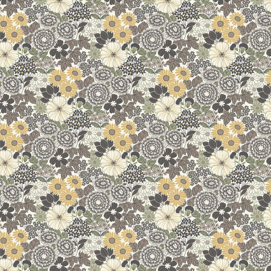Anita Wallpaper - Brown/ Yellow - Boråstapeter - 2033 - Premier Wallcovering