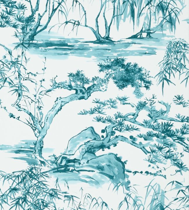 Kyoto Wallpaper - Teal