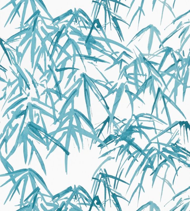 Kyoto Leaves Wallpaper - Teal