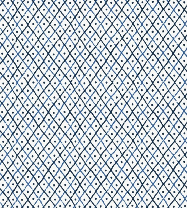 Mini Trellis Wallpaper - Blue