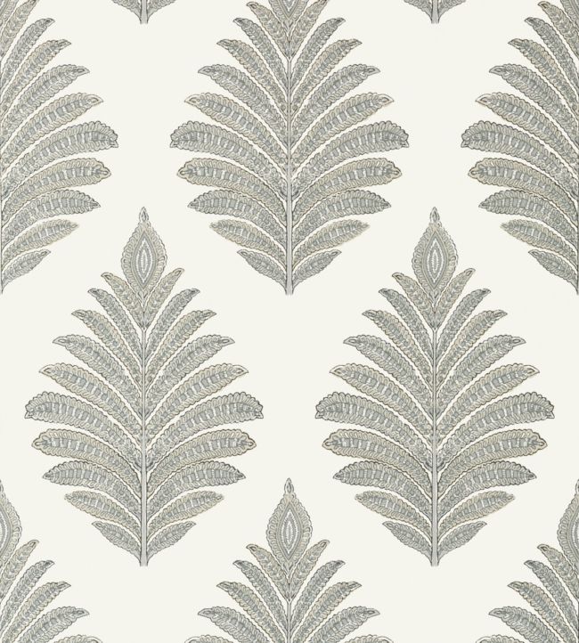 Palampore Leaf Wallpaper - Gray