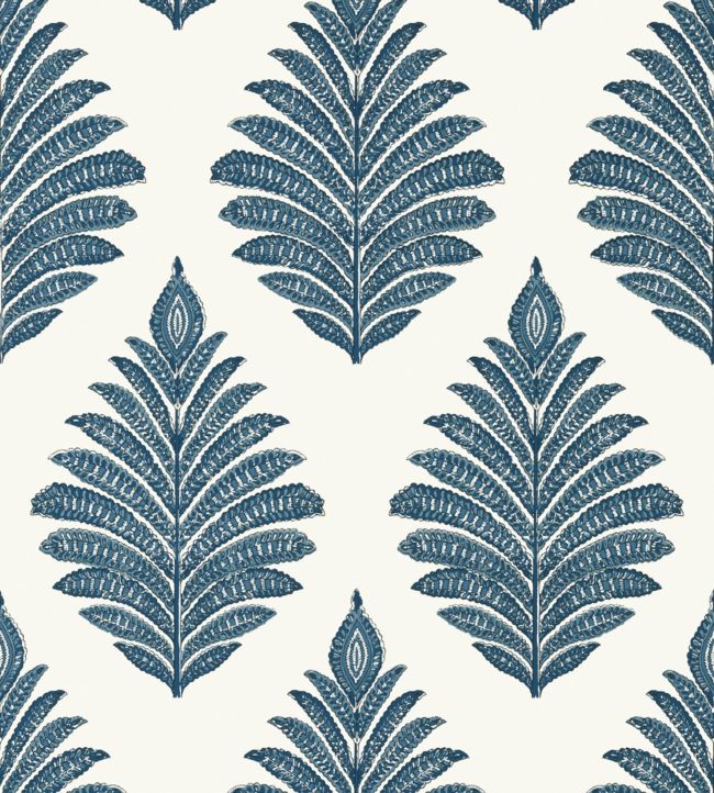 Palampore Leaf Wallpaper - Blue