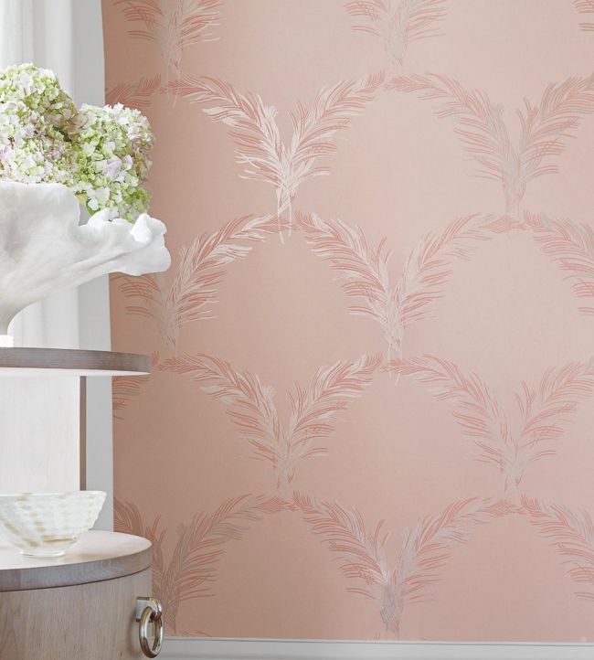 Plumes Room Wallpaper - Pink