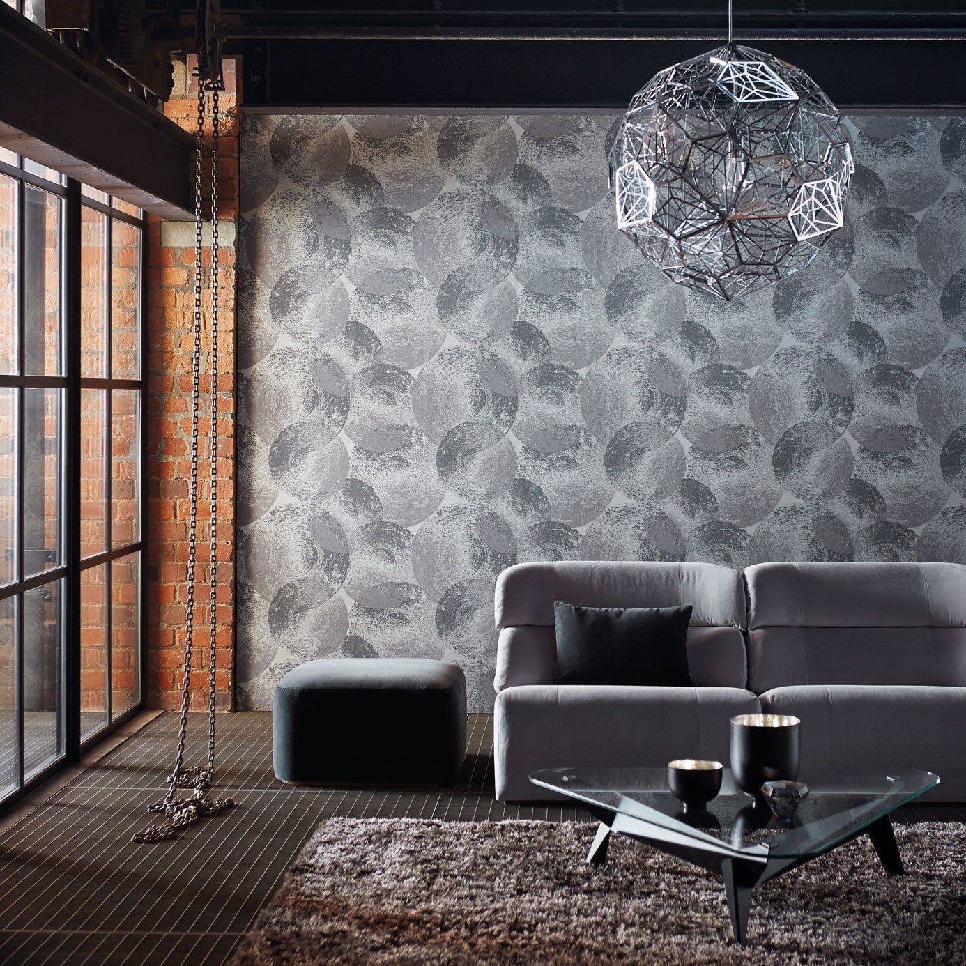 Anthology Ellipse Wallpaper - Slate/Graphite - EANT111127 - Harlequin - Premier Wallcovering