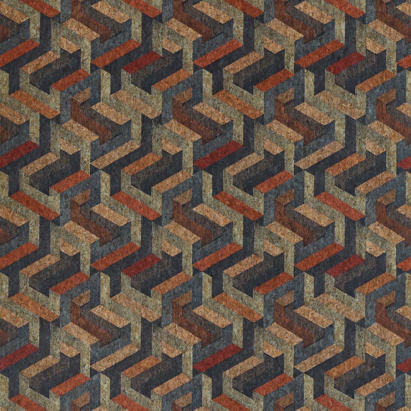 Anthology Escheresque Wallpaper - Copper/Slate - EANW112583 - Harlequin - Premier Wallcovering