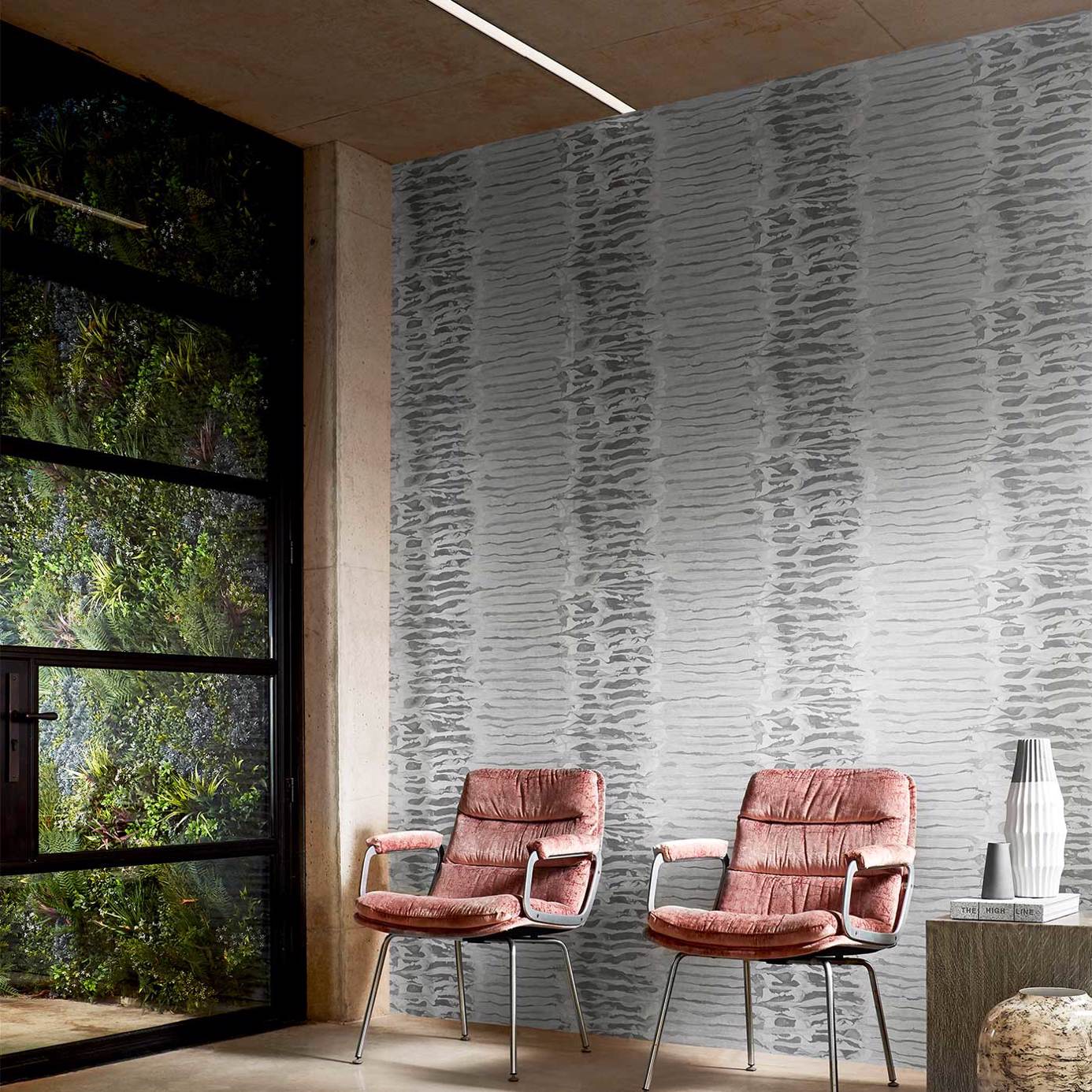 Anthology Ripple Stripe Wallpaper - Mist - EANW112580 - Harlequin - Premier Wallcovering