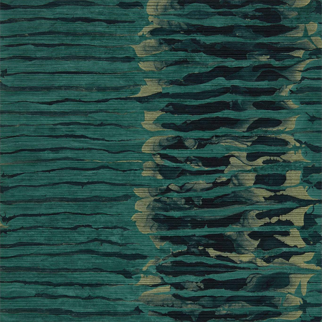 Anthology Ripple Stripe Wallpaper - Emerald/Kingfisher - EANW112579 - Harlequin - Premier Wallcovering