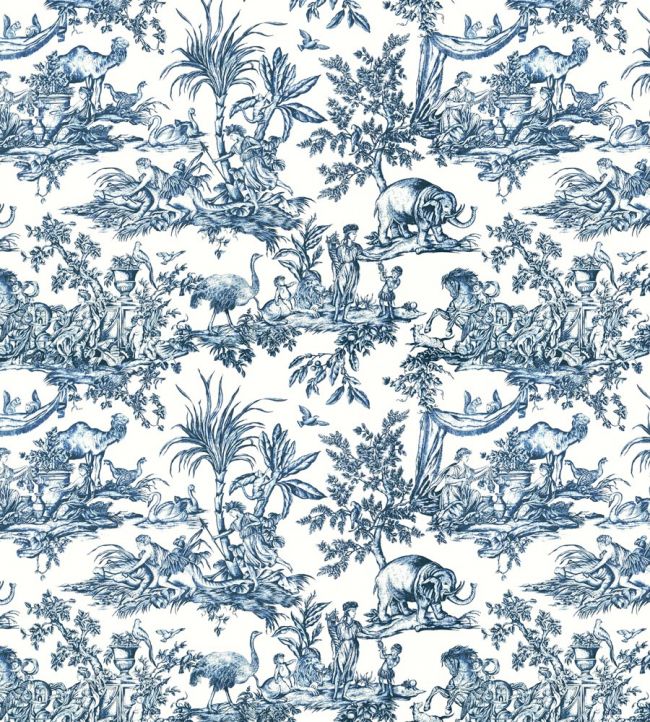 Antilles Toile Wallpaper - Blue