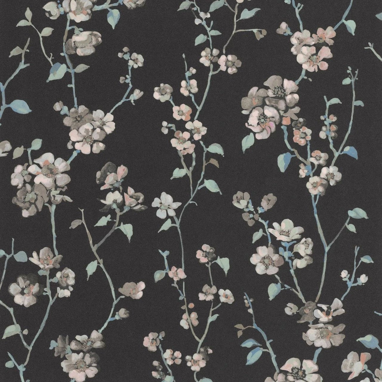 Apple Blossom Soliflore Wallpaper - Ardoise - Casadeco - 200329505 - Premier Wallcovering