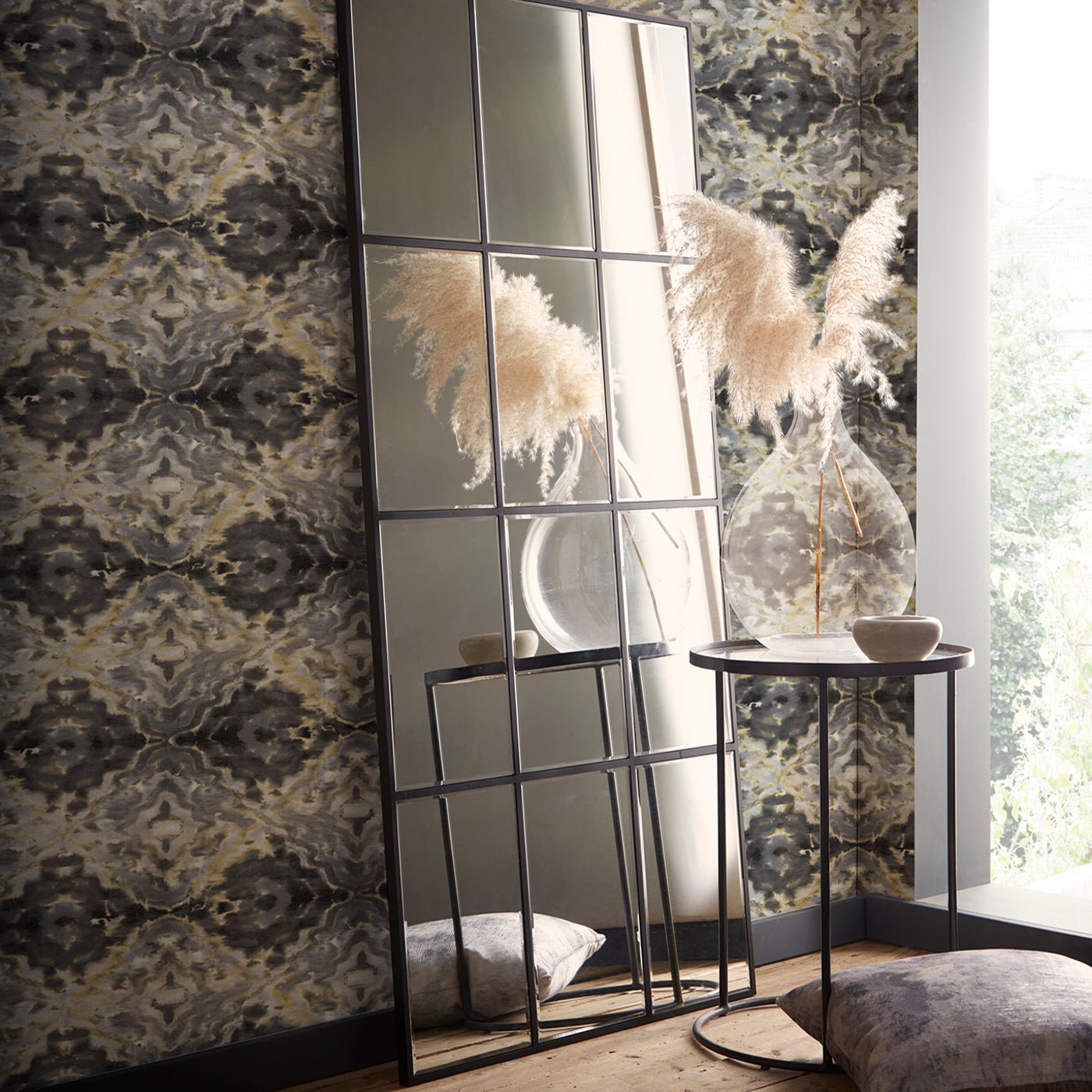 Aqueous Wallpaper - Charcoal - Clarke & Clarke - W0147/01 - Premier Wallcovering