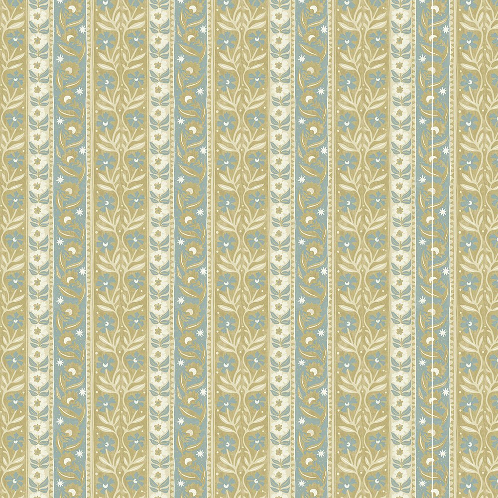 Arber Stripe Wallpaper - Yellow and Aqua - Josephine Munsey - JMW-104821 - Premier Wallcovering