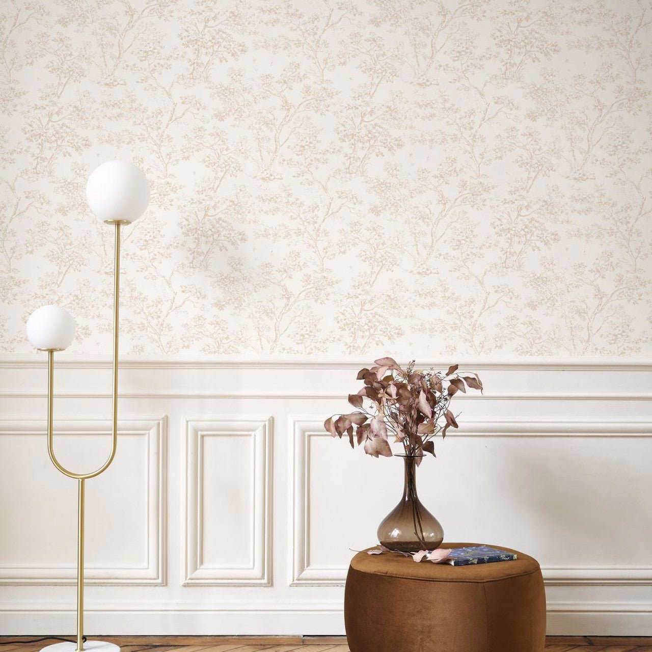 Arbre Les Belles Toiles De Jouy Wallpaper - Beige - Casadeco - 81521101 - Premier Wallcovering