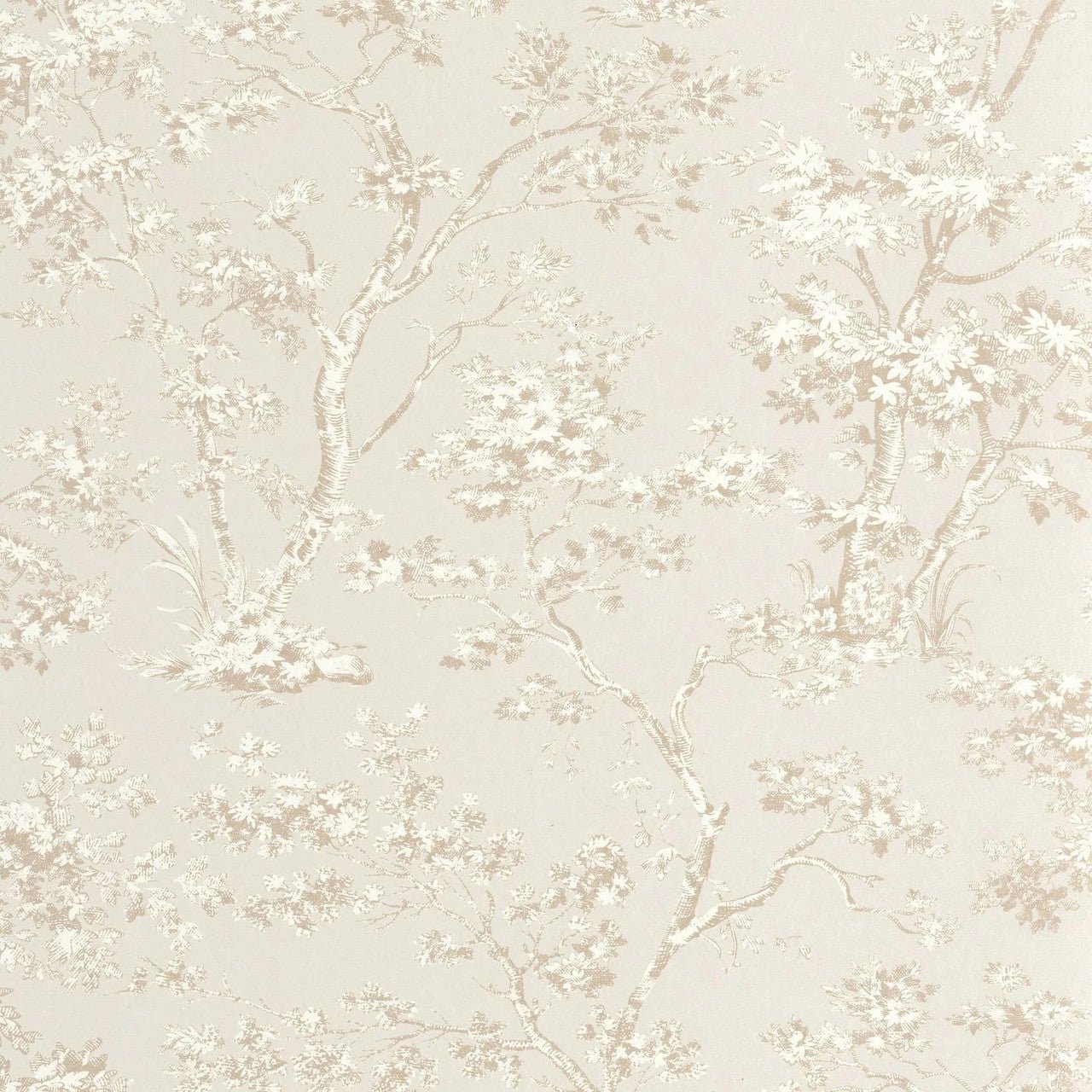 Arbre Les Belles Toiles De Jouy Wallpaper - Beige - Casadeco - 81521101 - Premier Wallcovering