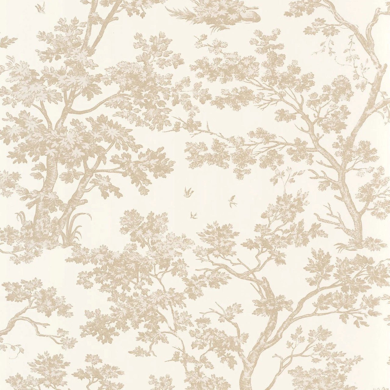 Arbre Les Belles Toiles De Jouy Wallpaper - Beige Lin - Casadeco - 81521122 - Premier Wallcovering