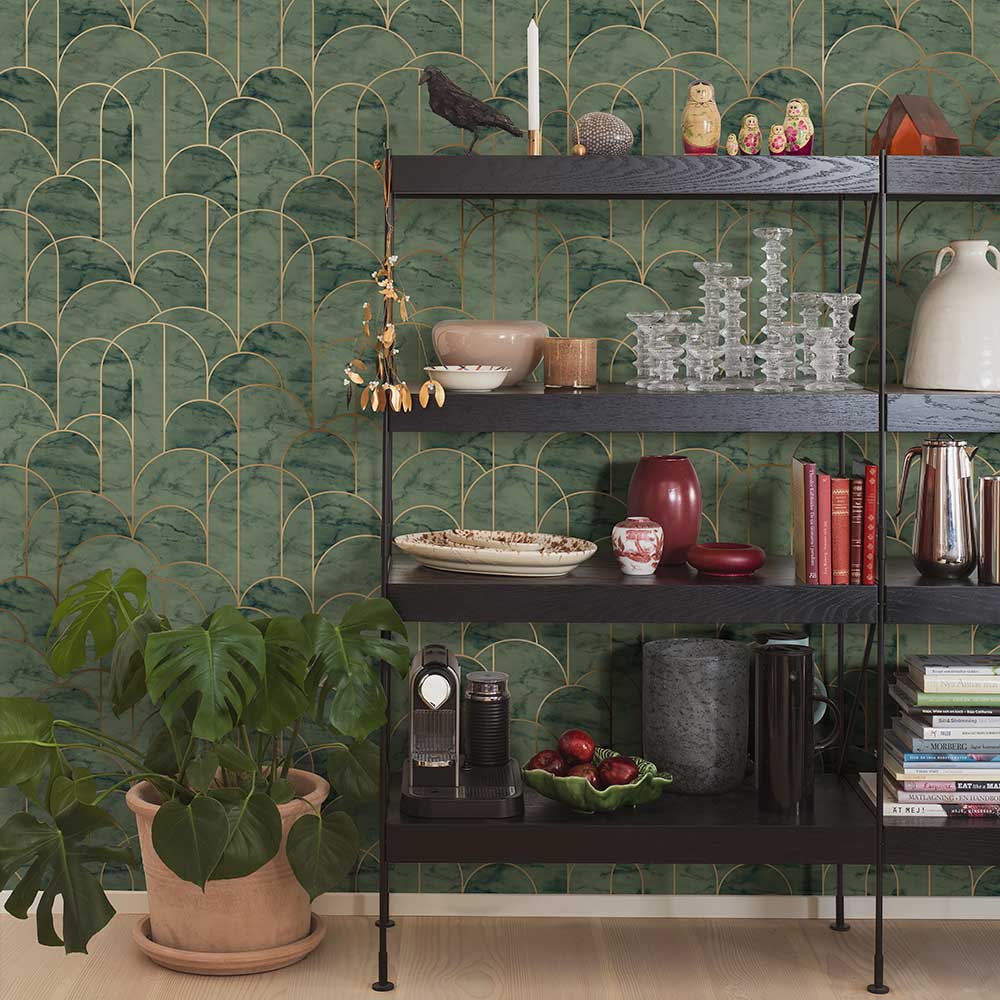 Arch Wallpaper - Green - Boråstapeter - 4751 - Premier Wallcovering