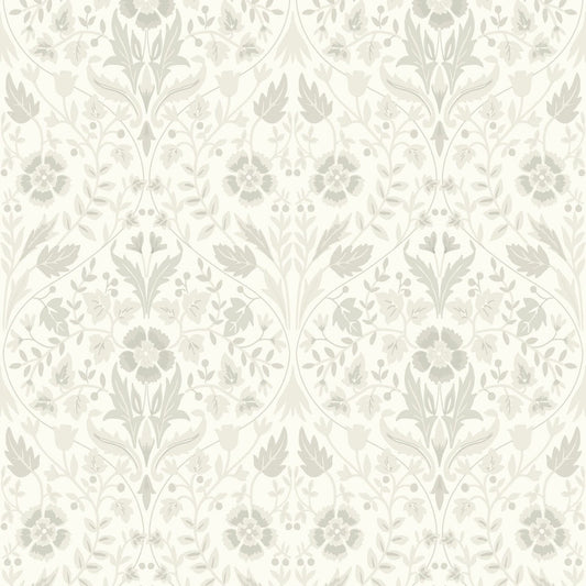 Archibald Arts and Crafts Wallpaper - Blanc Ceruse - Casadeco - 86330110 - Premier Wallcovering
