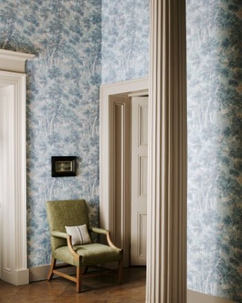 Arden Wallpaper - Old Blue - Colefax & Fowler - W7016 - 01