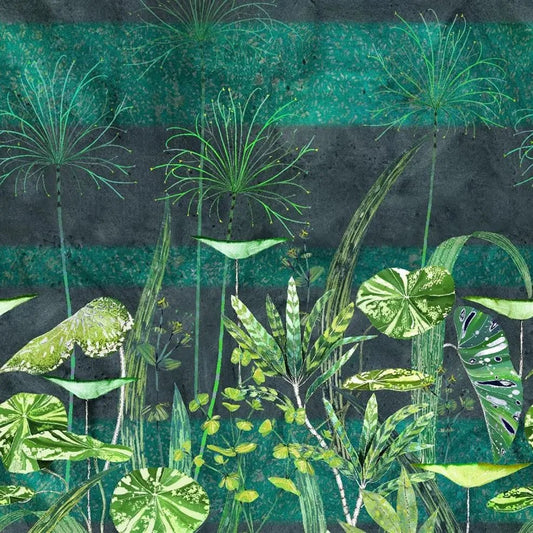 Arjuna Leaf Wallpaper - Viridian - PDG1088/01 - Designers Guild