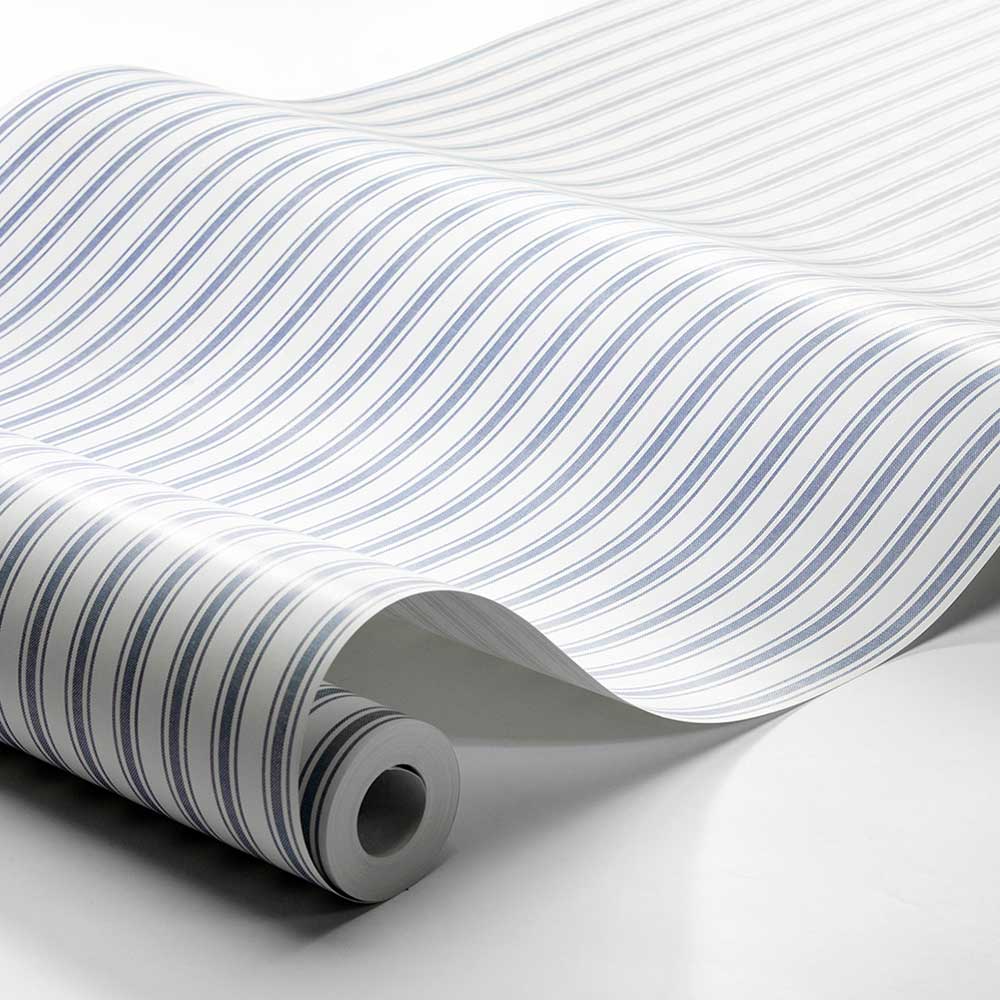 Aspo Stripe Wallpaper - Dark Blue - Boråstapeter - 8870 - Premier Wallcovering