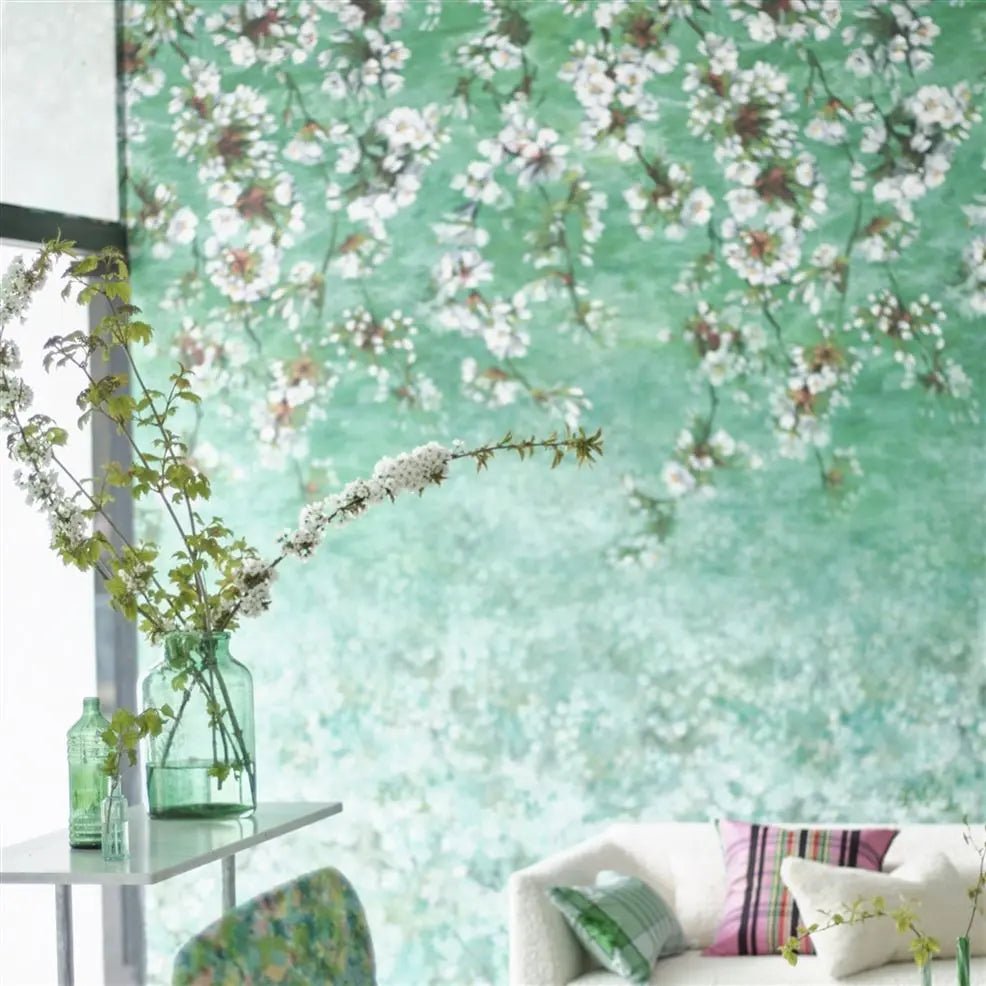 Assam Blossom Wallpaper - Emerald - PDG1133/03 - Designers Guild