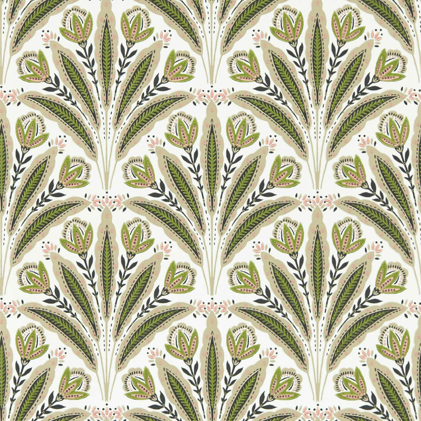 Attingham Wallpaper - Sage/Blush - Clarke & Clarke - W0193/04 - Premier Wallcovering