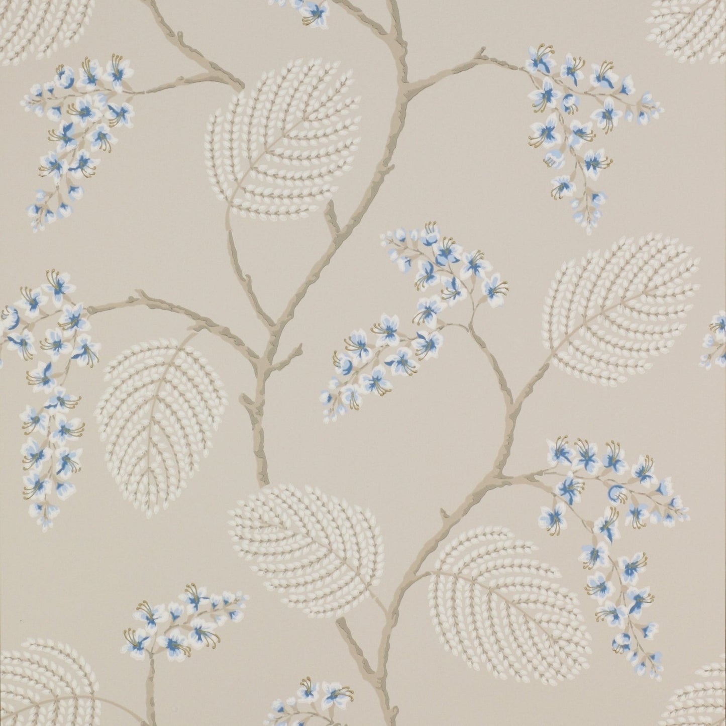 Atwood Wallpaper - Blue/Beige - Colefax & Fowler - 07141/06