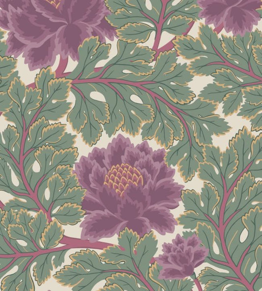 Aurora Wallpaper - Mulberry & Sage on Parchment - 116/1001 - Cole & Son - Premier Wallcovering