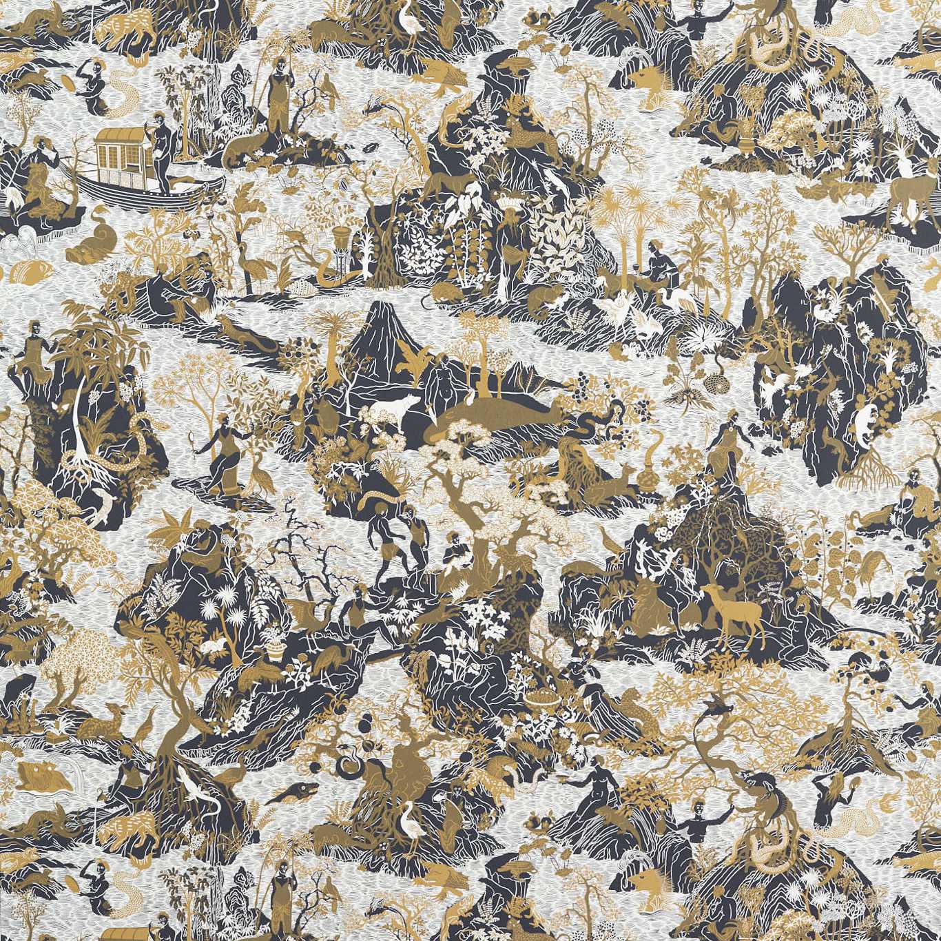 Avalonis Wallpaper - Vine Black / Gold - ZCOT313033 - Zoffany