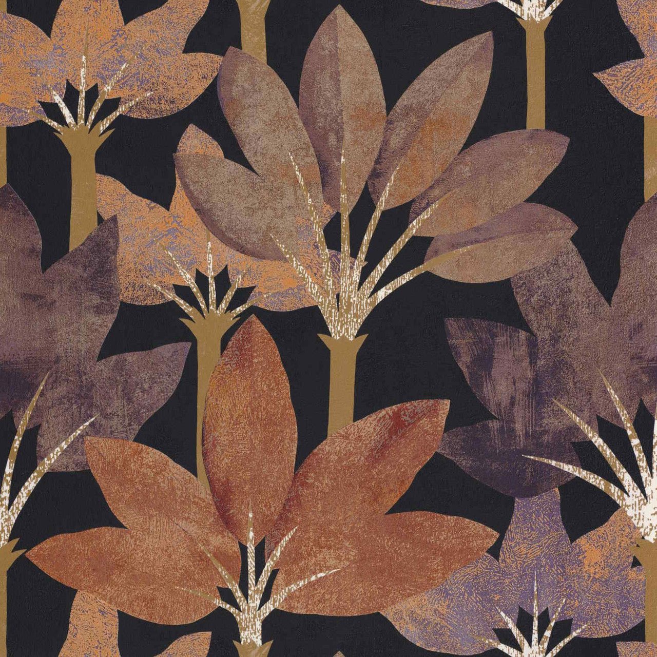 Babel Babylone Wallpaper - Encre / Rouille - Casadeco - 89718644 - Premier Wallcovering