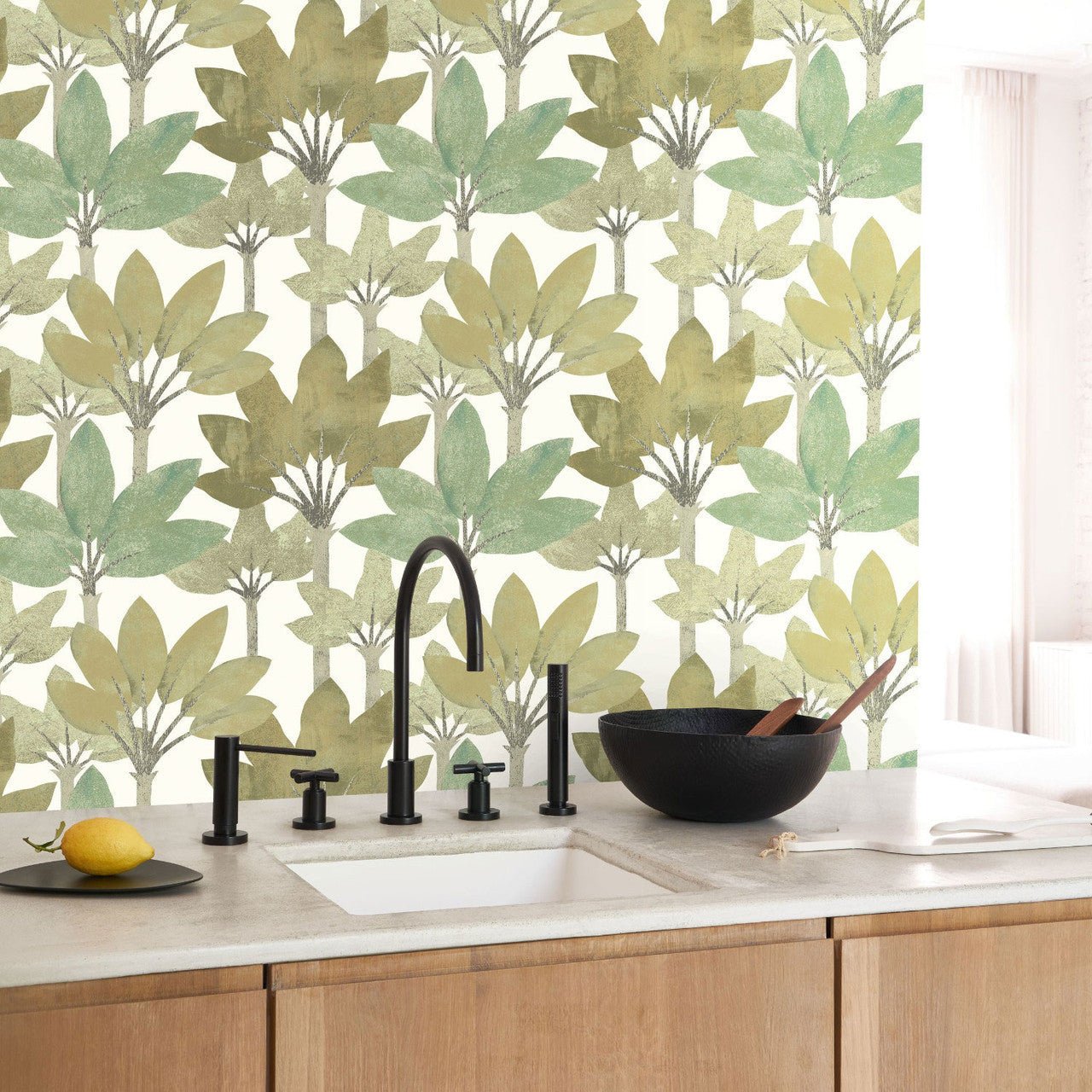 Babel Babylone Wallpaper - Vert Nil - Casadeco - 89717283 - Premier Wallcovering