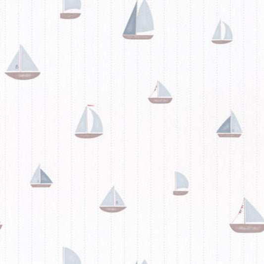 Babord Rose & Nino Wallpaper - Bleu - Casadeco - 85666411 - Premier Wallcovering