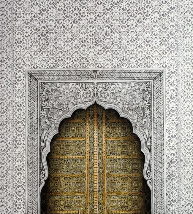 Bahia Wallpaper - Metallic Gold, Soot & Snow - 113/4012 - Cole & Son - Premier Wallcovering