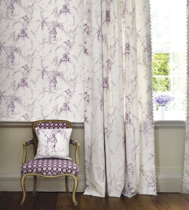 Barbary Toile Wallpaper - Coral Red - Nina Campbell - NCW4205 - 04 - Premier Wallcovering