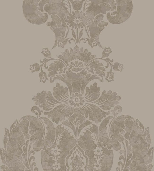 Baudelaire Wallpaper - Metallic Gilver on Dark Taupe - 94/1001 - Cole & Son - Premier Wallcovering