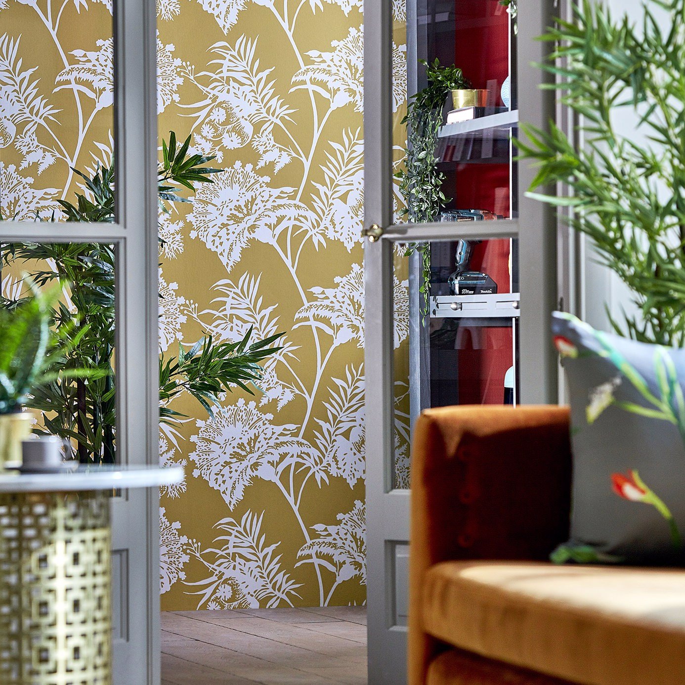 Bavero Wallpaper - Ochre - HZAP111764 - Harlequin - Premier Wallcovering