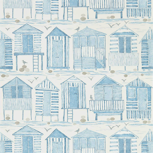 Beach Huts Wallpaper - Marine - Sanderson - DCOA216560
