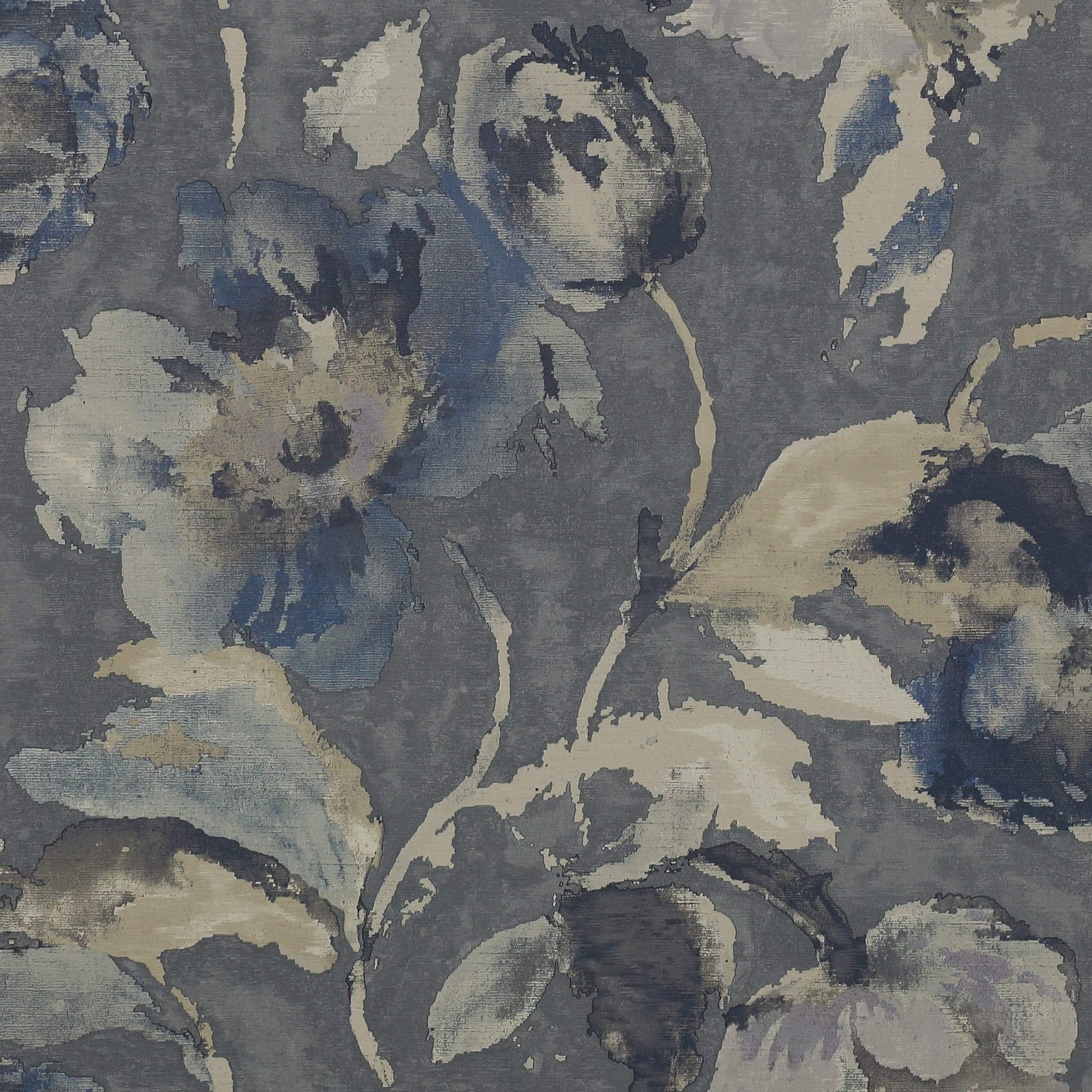 Beatrice Wallpaper - Steel/Blue - J162W - 02 - Jane Churchill
