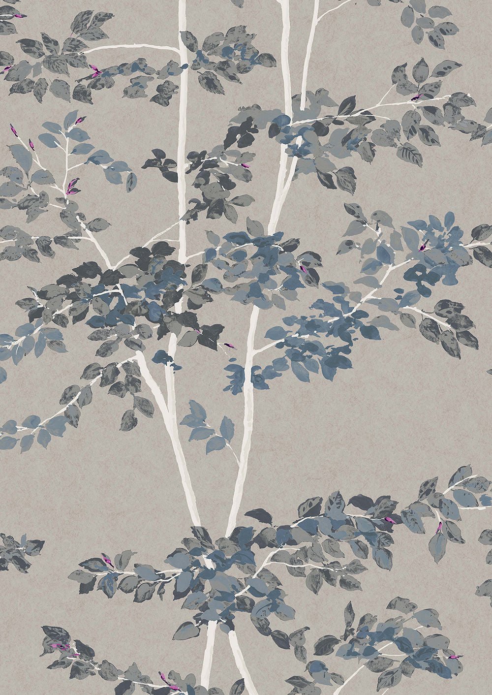 Beech Wallpaper - Steel - Lewis & Wood - Premier Wallcovering