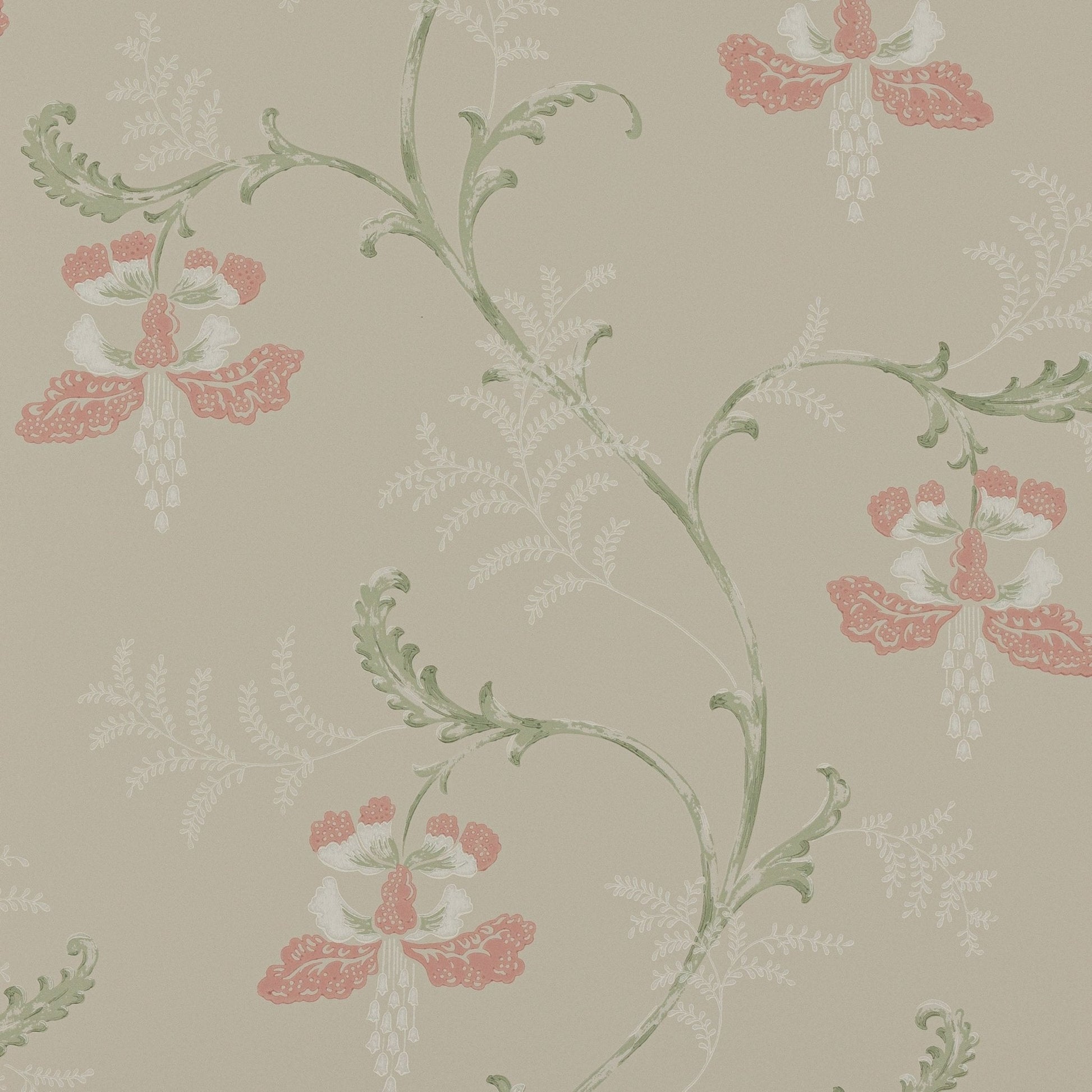 Bellflower Wallpaper - Pink/Green - Colefax & Fowler - 07127/07